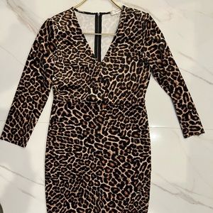 Lavender brown brand. Leopard knee length dress. Size medium. Great condition.